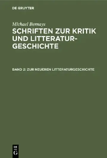 Cover of Zur Neueren Litteraturgeschichte