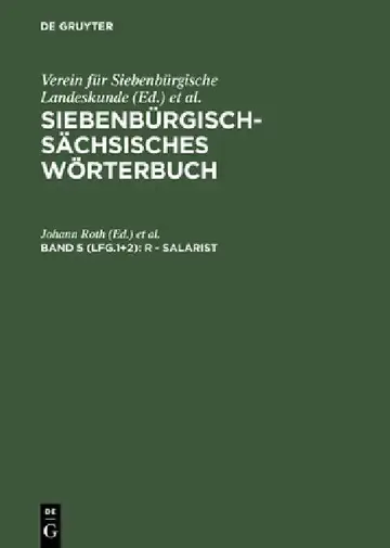 Cover of Siebenbürgisch-Sächsisches Wörterbuch, Band 5 (Lfg.1+2), R - Salarist