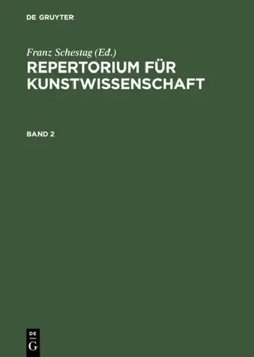 Cover of Repertorium Für Kunstwissenschaft. Band 2