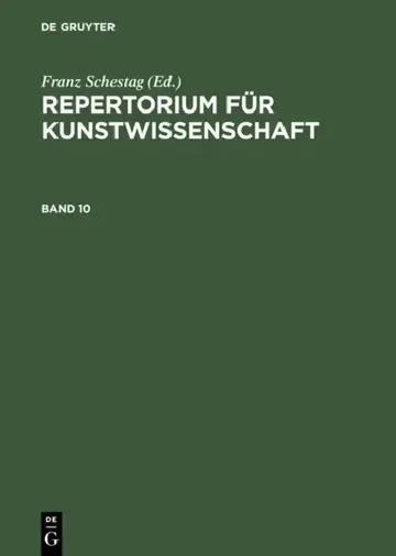 Cover of Repertorium Für Kunstwissenschaft. Band 10