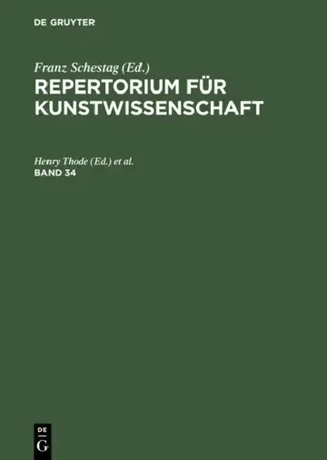 Cover of Repertorium Für Kunstwissenschaft. Band 34