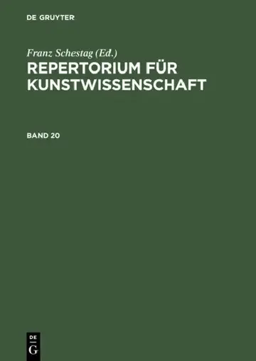 Cover of Repertorium Für Kunstwissenschaft. Band 20