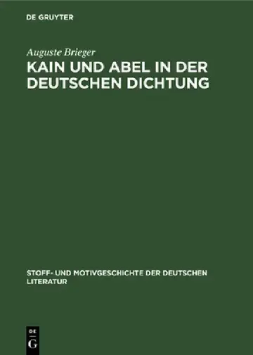 Cover of Kain Und Abel in Der Deutschen Dichtung