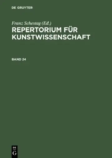 Cover of Repertorium Für Kunstwissenschaft. Band 24