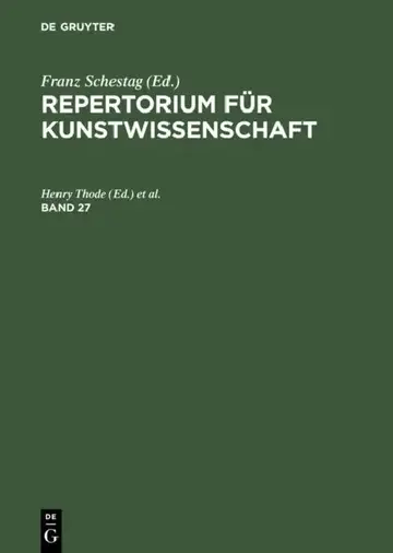Cover of Repertorium Für Kunstwissenschaft. Band 27