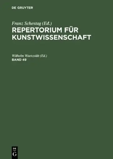 Cover of Repertorium Für Kunstwissenschaft. Band 49