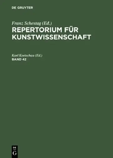 Cover of Repertorium Für Kunstwissenschaft. Band 42