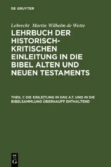 Cover of Die Einleitung in Das A.T. Und in Die Bibelsammlung Überhaupt Enthaltend