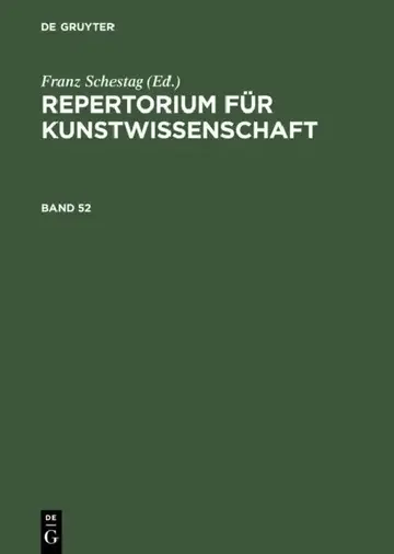 Cover of Repertorium Für Kunstwissenschaft. Band 52