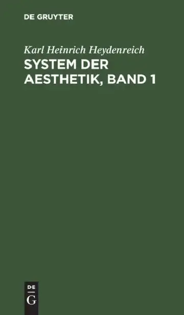 Cover of System der Aesthetik, Band 1