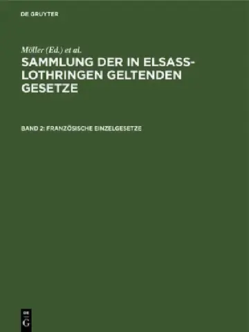 Cover of Französische Einzelgesetze