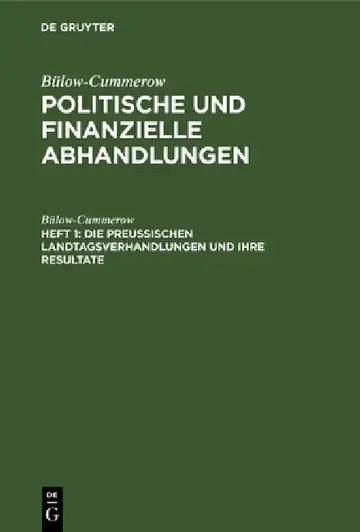 Cover of Die Preussischen Landtagsverhandlungen Und Ihre Resultate