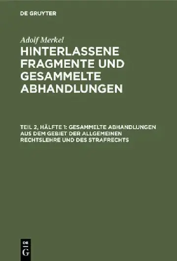 Cover of Gesammelte Abhandlungen Aus Dem Gebiet Der Allgemeinen Rechtslehre Und Des Strafrechts
