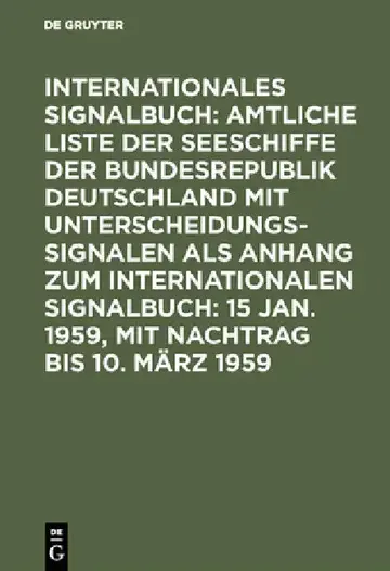 Cover of 15 Jan. 1959, mit Nachtrag bis 10. März 1959