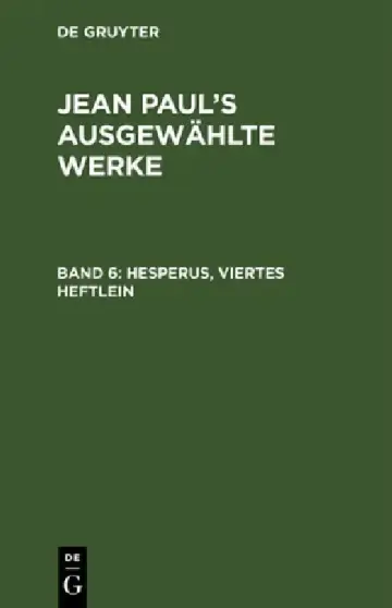 Cover of Hesperus, Viertes Heftlein