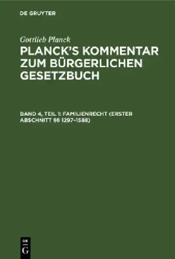 Cover of Familienrecht (Erster Abschnitt §§ 1297-1588)