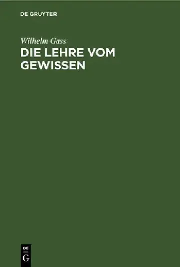 Cover of Die Lehre Vom Gewissen
