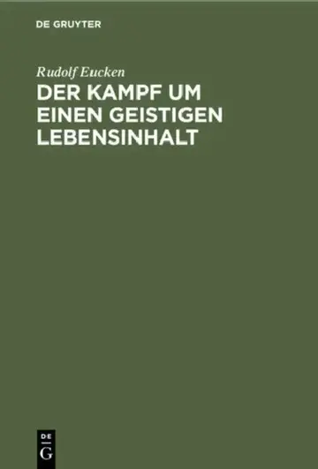 Cover of Der Kampf Um Einen Geistigen Lebensinhalt
