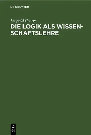 Cover of Die Logik ALS Wissenschaftslehre