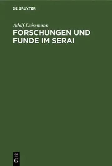Cover of Forschungen Und Funde Im Serai