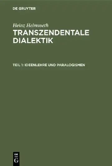 Cover of Ideenlehre und Paralogismen