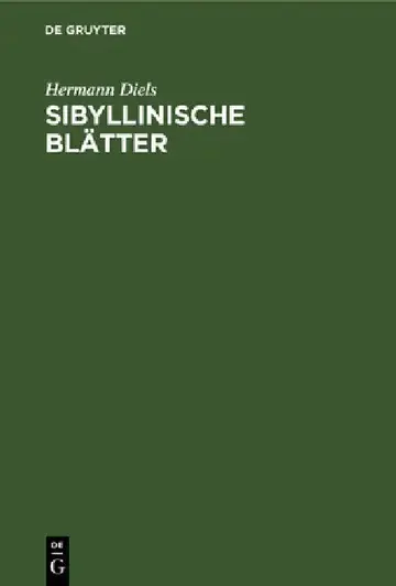 Cover of Sibyllinische Blätter