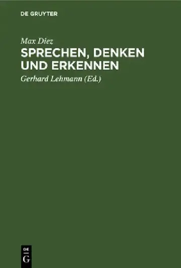 Cover of Sprechen, Denken Und Erkennen