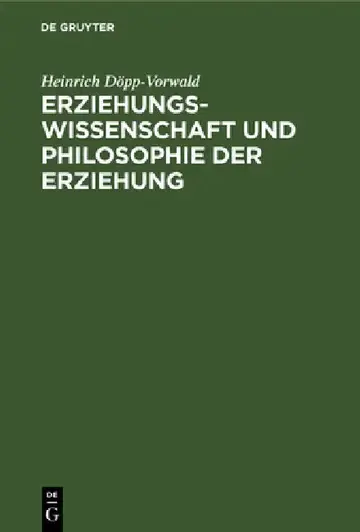 Cover of Erziehungswissenschaft Und Philosophie Der Erziehung