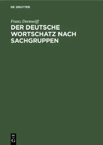 Cover of Der Deutsche Wortschatz Nach Sachgruppen