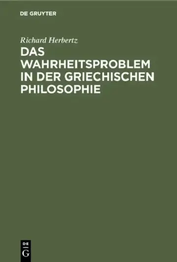 Cover of Das Wahrheitsproblem in Der Griechischen Philosophie