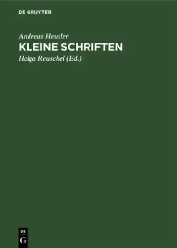 Cover of Kleine Schriften