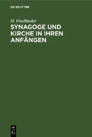 Cover of Synagoge Und Kirche in Ihren Anfängen