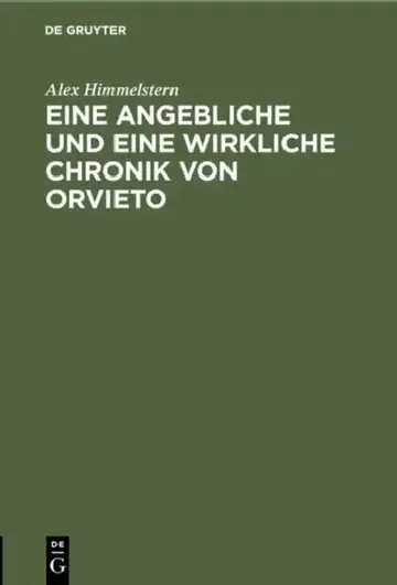 Cover of Eine angebliche und eine wirkliche Chronik von Orvieto