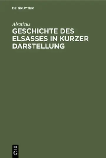 Cover of Geschichte des Elsasses in kurzer Darstellung
