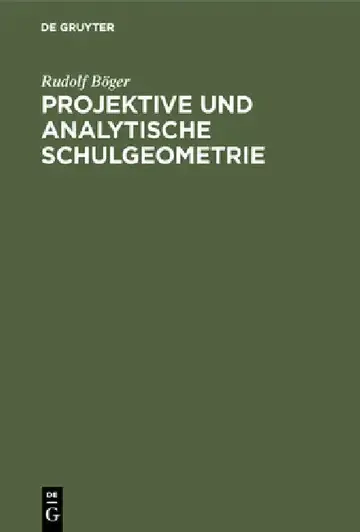 Cover of Projektive und analytische Schulgeometrie