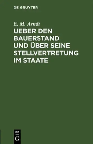 Cover of Ueber Den Bauerstand Und Über Seine Stellvertretung Im Staate