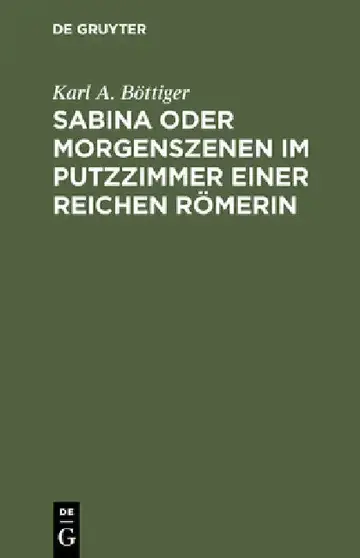 Cover of Sabina oder Morgenszenen im Putzzimmer einer reichen Römerin