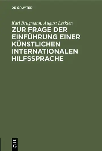 Cover of Zur Frage Der Einführung Einer Künstlichen Internationalen Hilfssprache