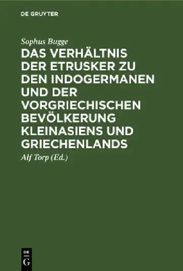 Cover of Das Verhältnis Der Etrusker Zu Den Indogermanen Und Der Vorgriechischen Bevölkerung Kleinasiens Und Griechenlands