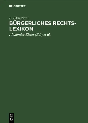 Cover of Bürgerliches Rechts-Lexikon