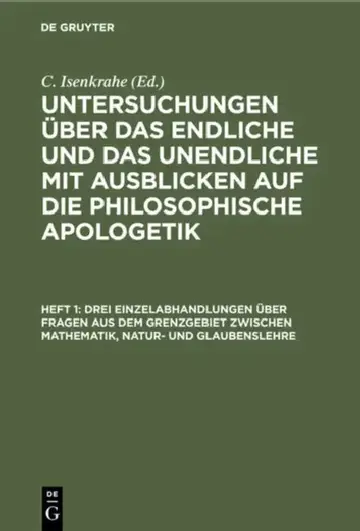 Cover of Drei Einzelabhandlungen Über Fragen Aus Dem Grenzgebiet Zwischen Mathematik, Natur- Und Glaubenslehre