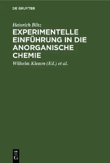 Cover of Experimentelle Einführung in Die Anorganische Chemie
