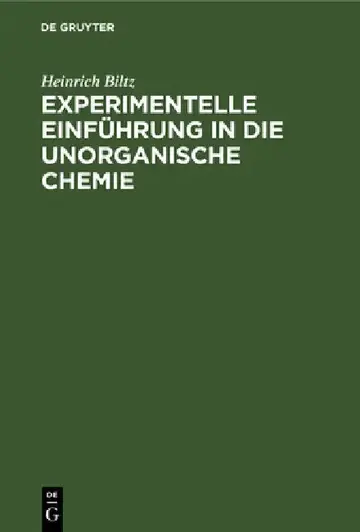 Cover of Experimentelle Einführung in Die Unorganische Chemie