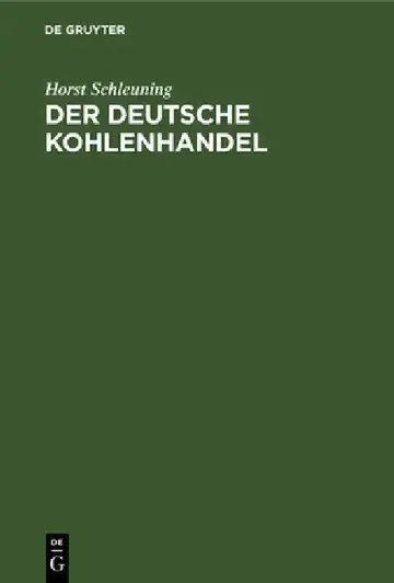 Cover of Der deutsche Kohlenhandel