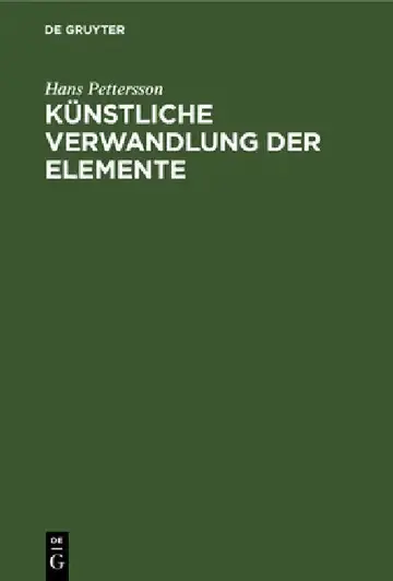 Cover of Künstliche Verwandlung Der Elemente
