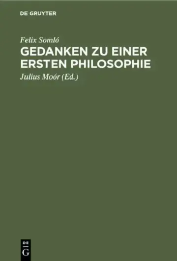 Cover of Gedanken Zu Einer Ersten Philosophie