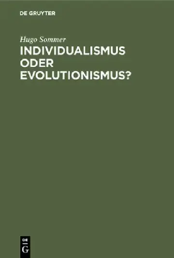 Cover of Individualismus oder Evolutionismus?