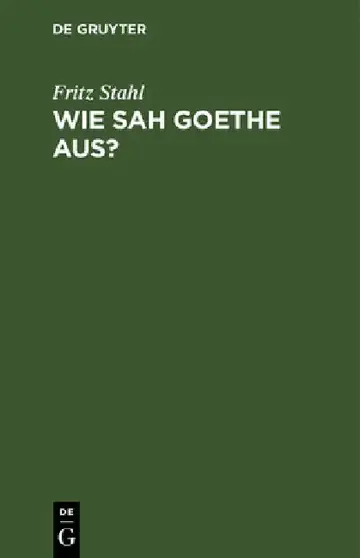 Cover of Wie sah Goethe aus?