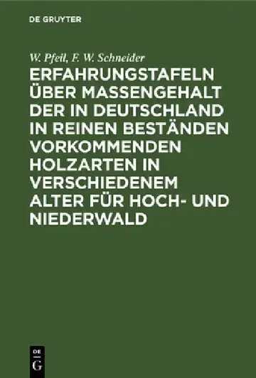 Cover of Erfahrungstafeln über Massengehalt der in Deutschland in reinen Beständen vorkommenden Holzarten in verschiedenem Alter für Hoch- und Niederwald