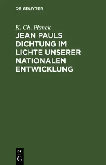 Cover of Jean Pauls Dichtung im Lichte unserer nationalen Entwicklung